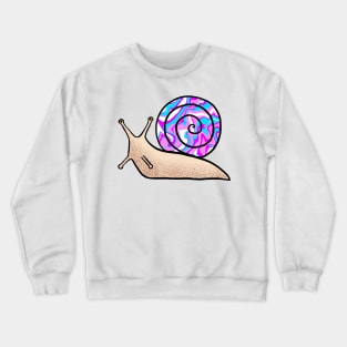 Psychedelic Snail Blue and Pink Shell Crewneck Sweatshirt